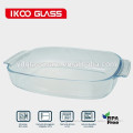 2.9L rectangle pyrex transparent glass baking dish with handle